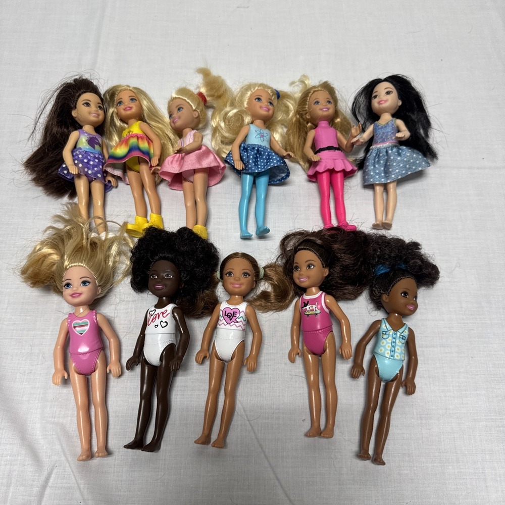 Barbie Little Sister 5" Chelsea Dolls Lot of 11 some with skirts